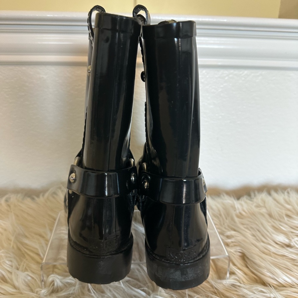 Kors Michael Kors Black Robber Rain Boots - Picture 4 of 7